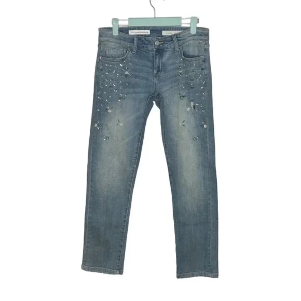 Anthropologie Pilcro Hyphen Bejeweled Rhinestone Jeans 26 - Picture 5 of 8